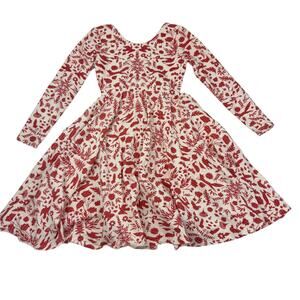 Remie Girl Red Folk Print Dress